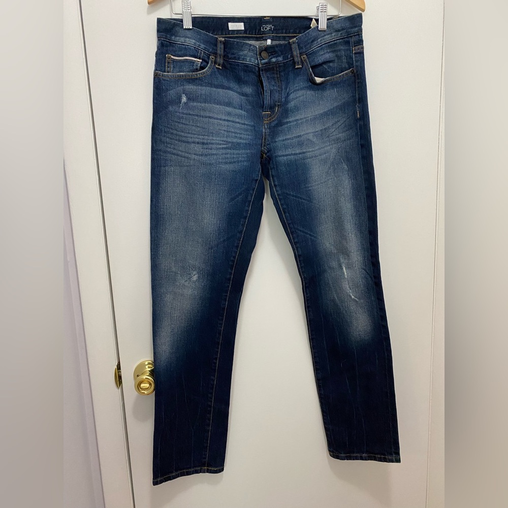 Distressed boyfriend jeans (baggy fit), great condition, button fly